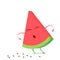 Funny watermelon lost its seeds