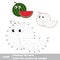 Funny watermelon. Vector numbers game.