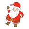 funny waving santa claus comic cartoon