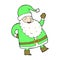 funny waving santa claus comic cartoon