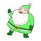 funny waving santa claus comic cartoon
