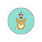 Funny welsh corgi butt with hearts. Love, romantic, amour icon. rabbits couple