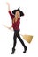 Funny witch with broom