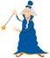 Funny wizard fantasy character cartoon illustration