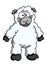 Funny woolly cartoon sheep