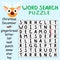 Funny word search puzzle with reindeer stock vector illustration