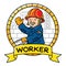 Funny worker. Emblem. Profession ABC series