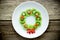 Funny xmas food idea for kids - kiwi strawberry edible Christmas wreath