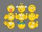 Funny Yellow Cartoon Emoji Face Series Character Set 3. Collection