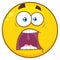 Funny Yellow Cartoon Smiley Face Character With Expressions A Panic