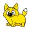 Funny yellow cat animal parody illustration cartoon character isolated