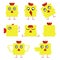 Funny yellow Easter chicks