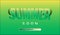 Funny yellow-green banner with the inscription SUMMER soon. Vector