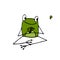 Funny yoga frog, sketch for your design