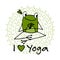 Funny yoga frog, sketch for your design