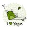 Funny yoga frog, sketch for your design