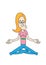 Funny yoga woman character meditation