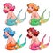 Funny young mermaids