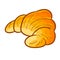 Funny and yummy brown croissant - vector.