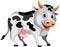Funy Baby Cow Cartoon Animal Vector