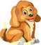 Funy Baby Dog Cartoon Animal Vector