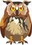 Funy Baby Owl Cartoon Animal Vector