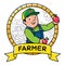 Funy farmer or gardener. Profession ABC series