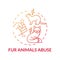 Fur animals abuse red gradient concept icon