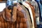 fur Coaat and winter clothing for sale at market