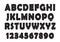 Fur font collection. Alphabet set made of wool