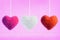 Fur hearts, valentines romantic background