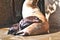 Fur seal family, cub sleeping on motherâ€™s stomach