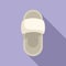 Fur winter slippers icon flat vector. Shoes fun indoor