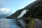 Furebergsfossen waterfall in Kvinnherad, Hordaland county, Norway.