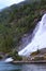 Furebergsfossen waterfall in Kvinnherad, Hordaland county, Norway.