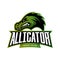 Furious alligator sport vector logo concept isolated on white background.