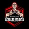 Furious Bald Man Gamer Holding Joystick in Anger Esport Logo Template