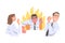 Furious Chief Screaming and Yelling in Anger at Scared Employee Vector Illustration