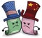 Furious Chinese and American Banknotes with Hats due Trade War, Vector Illustration