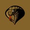 Furious cobra sport vector logo concept isolated on khaki background