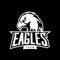 Furious eagle sport vector logo concept isolated on dark background.