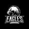 Furious eagle sport vector logo concept isolated on dark background.