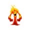 Furious Fire Monster, Fantasy Mystic Creature Cartoon Character Vector Illustration