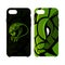 Furious green snake head sport vector logo concept smart phone case isolated on white background.