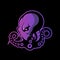 Furious octopus sport vector logo concept isolated on dark background.