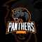 Furious panther sport vector logo concept isolated on dark background.