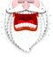 Furious Santa Claus. Anger Santa with big white beard. Cursing a