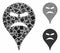 Furious smiley map marker Mosaic Icon of Rugged Parts