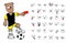 Furious Soccer futbol bear kid cartoon expressions collection