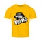 Furious wolf sport vector logo concept isolated on yellow t-shirt mockup.